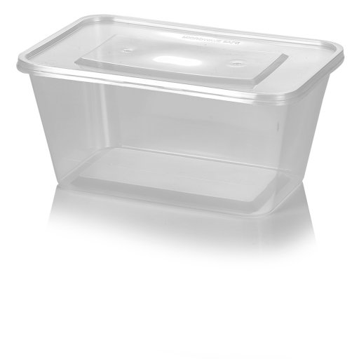 Plastic Microwave Container 1000cc Clear & Lid combo