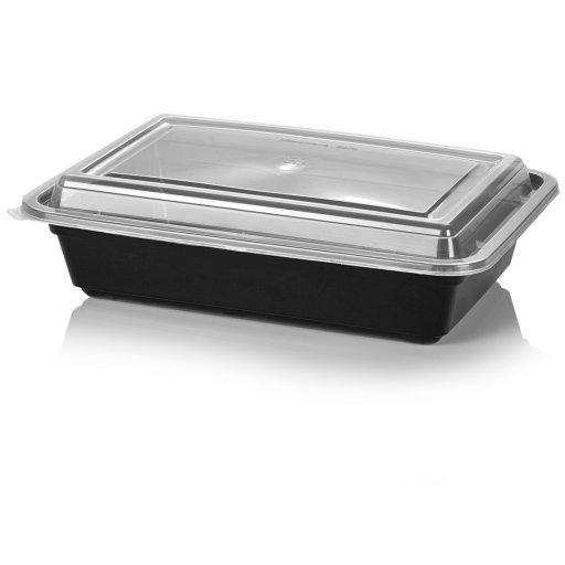 Plastic Microwave Container 960cc black & Lid combo